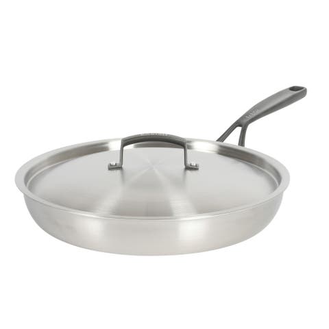 12 Inch Tri Ply Stainless Steel Frying Pan with Lid