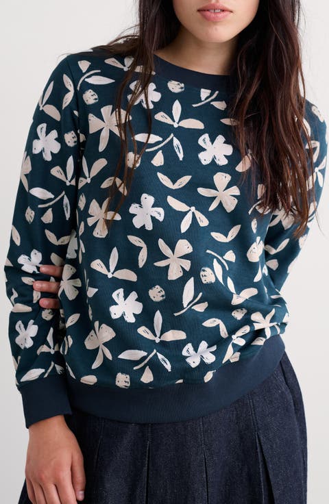 Bright Wave Floral Organic Cotton Sweatshirt