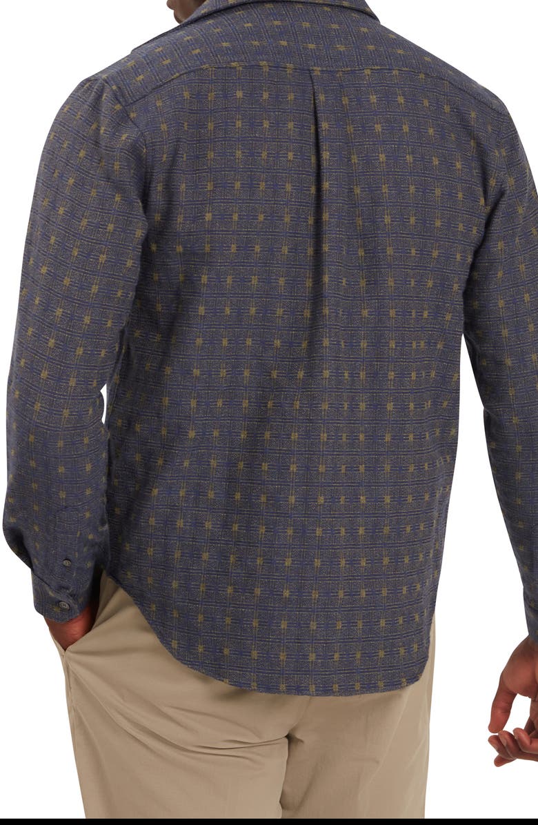 Ted Baker Vyser Geometric Jacquard Cotton Blend Button-Up Shirt, Alternate, color, Teal-Blue