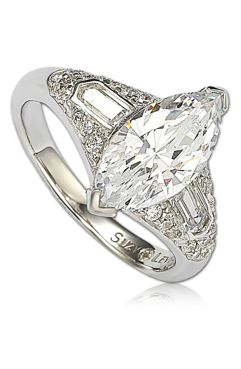 SUZY LEVIAN Marquise CZ Ring, Alternate, color, White