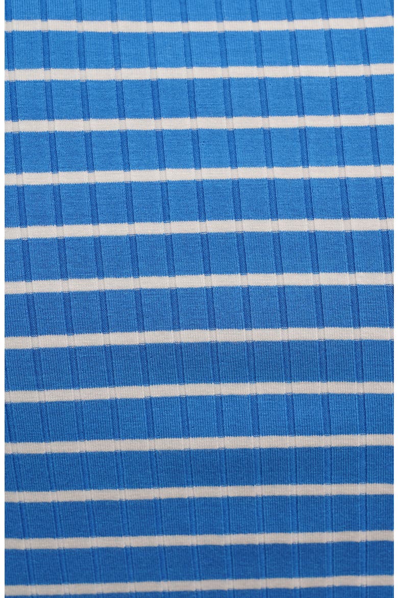 Stripe Rib Button-Up Knit Top, Alternate, color, FRENCH BLUE/ BONE