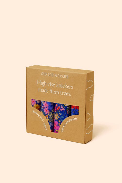 Stripe & Stare High Rise Knicker Four Pack In Full Bloom