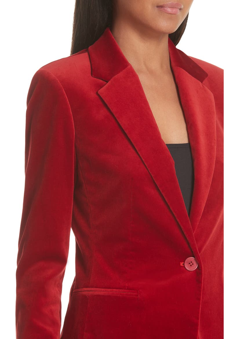 Stretch Cotton Power Jacket, Alternate, color, BRIGHT RUBY