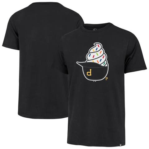 Men's '47  Black Pittsburgh Pirates Ice Cream Helmet Franklin T-Shirt