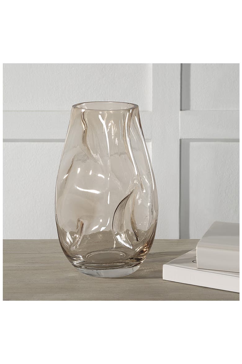 Tawny Decorative Glass Vase, Alternate, color, BEIGE