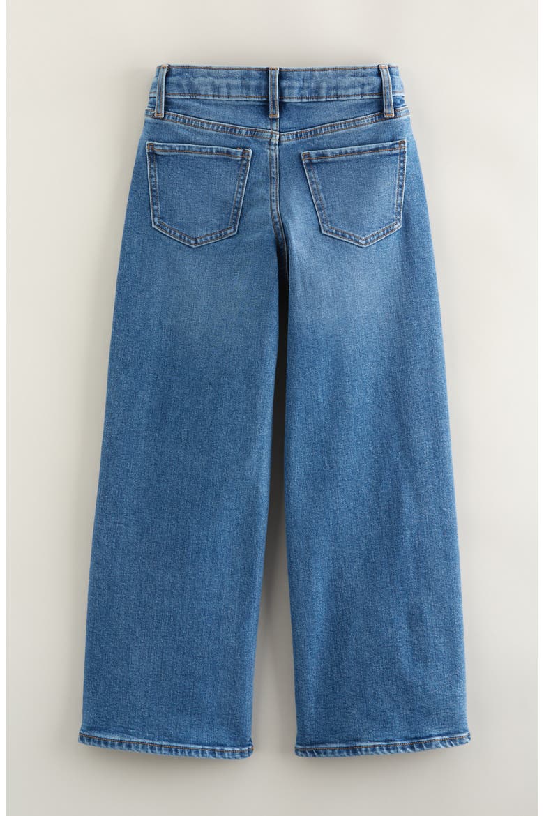 Kids' Stretch Denim Wide Leg Jeans, Alternate, color, SUN FADED INDIGO WASH