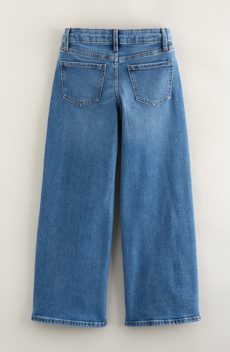 Treasure & Bond Kids' Stretch Denim Wide Leg Jeans, Alternate, color, Sun Faded Indigo Wash