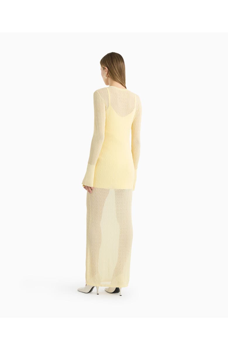 Dodiee Ayla sheer cable dress, Alternate, color, Butter Yellow