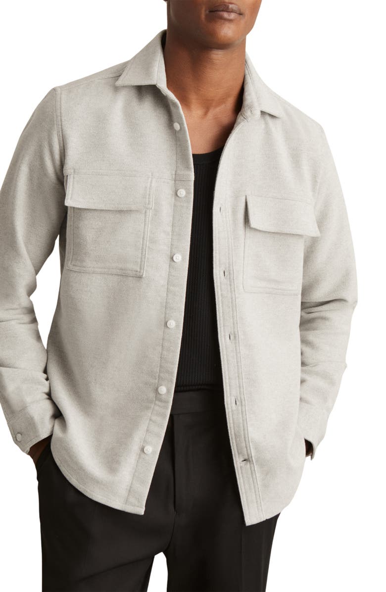 Reiss Camber Cotton Moleskin Overshirt, Alternate, color, Soft Grey Melan