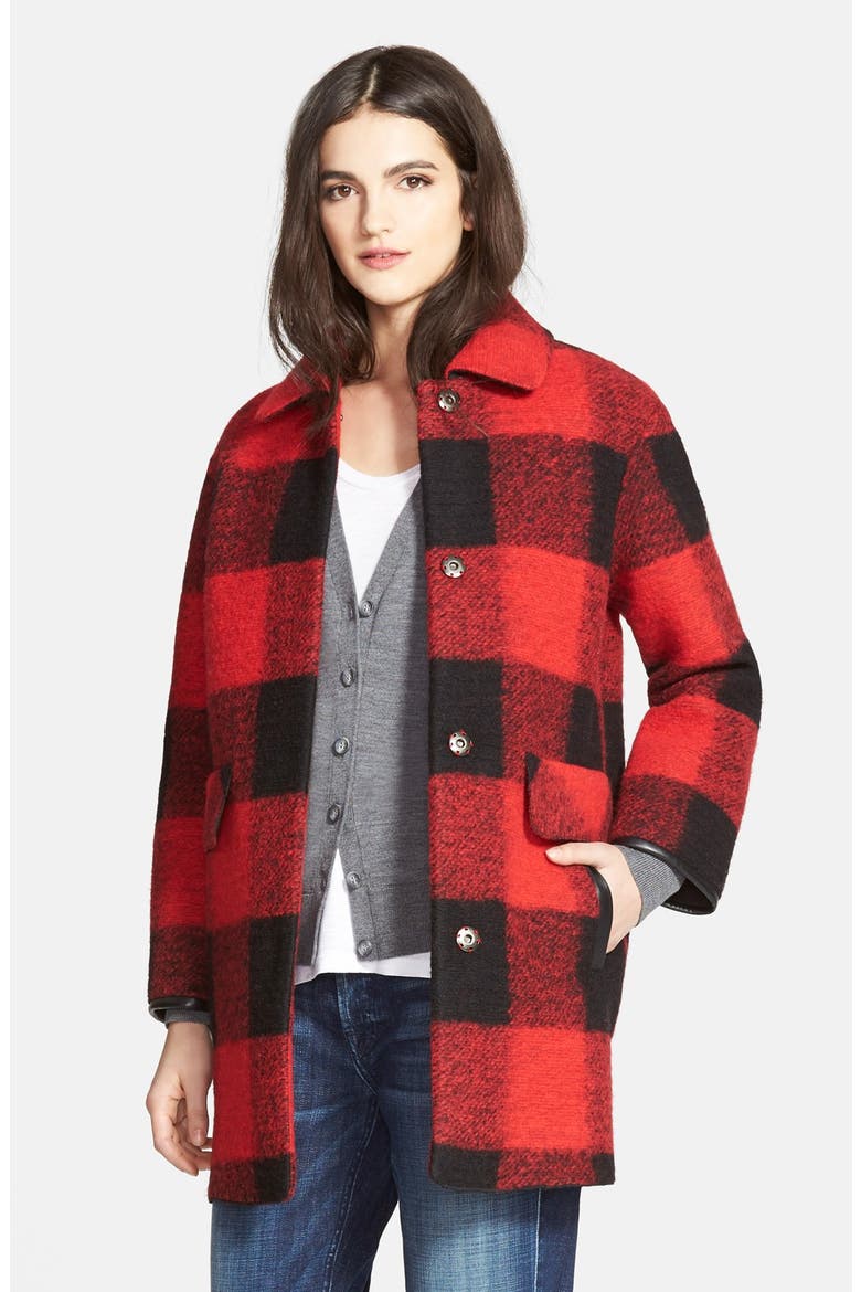 Buffalo Plaid Barn Coat, Main, color, RED/ BLACK PLAID