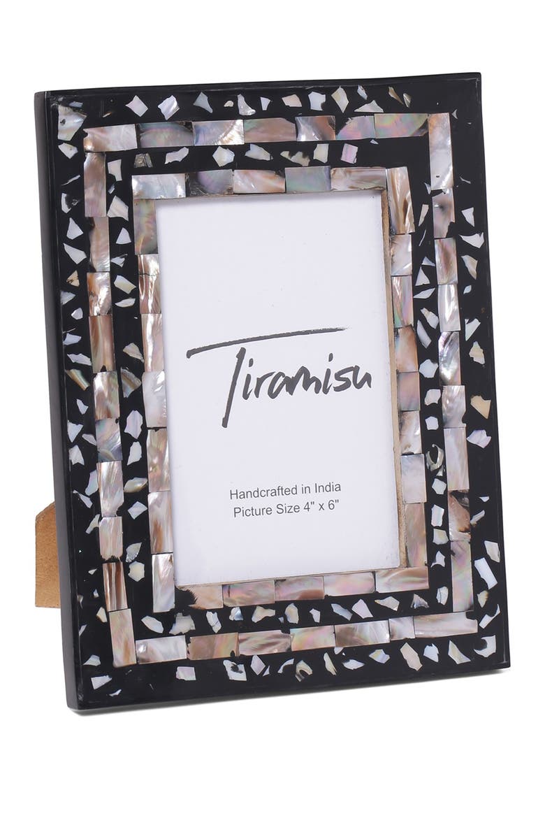 Mother-of-Pearl Picture Frame, Alternate, color, BLACK