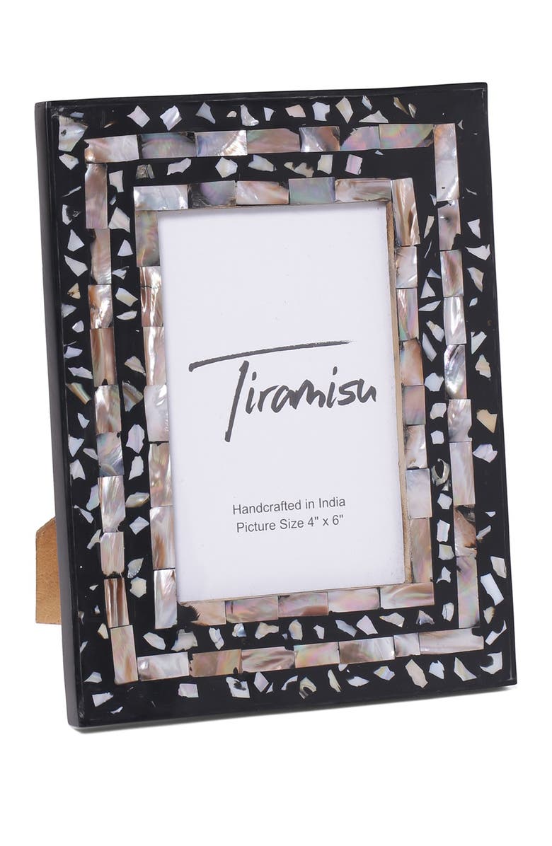 Tiramisu Mother-of-Pearl Picture Frame, Alternate, color, Black