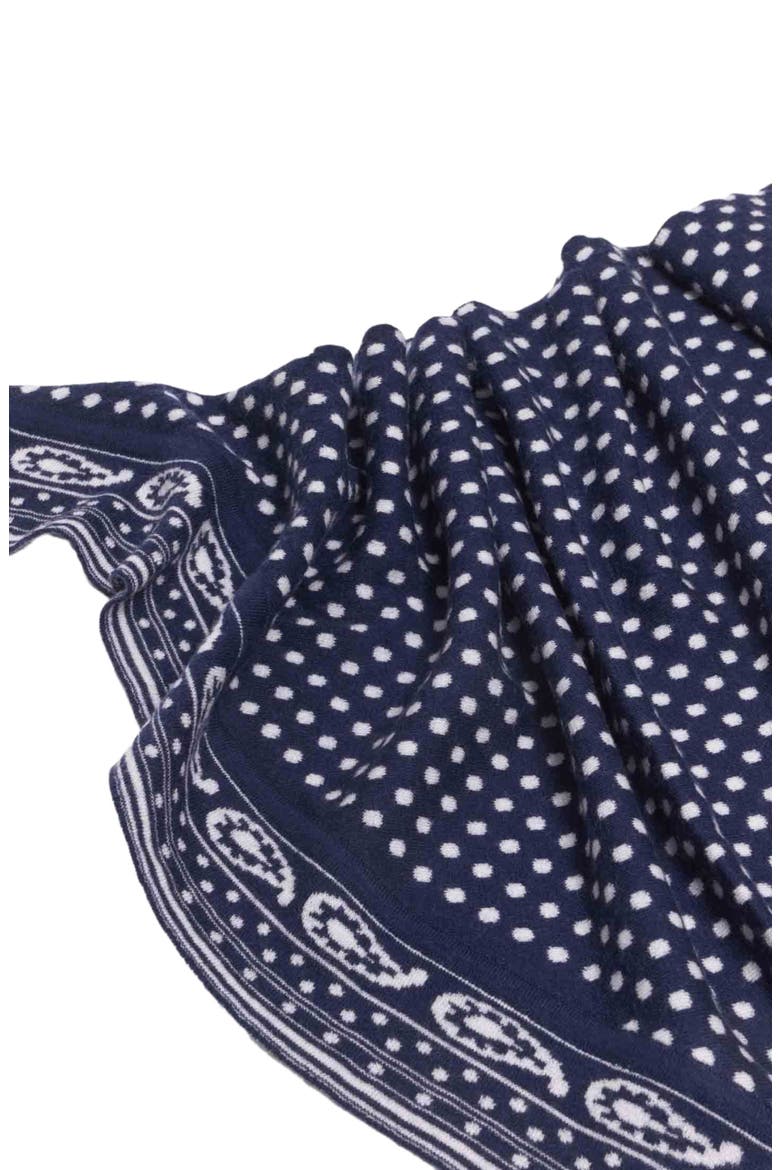 Reversible triangle scarf, Alternate, color, Navy dot bandana print