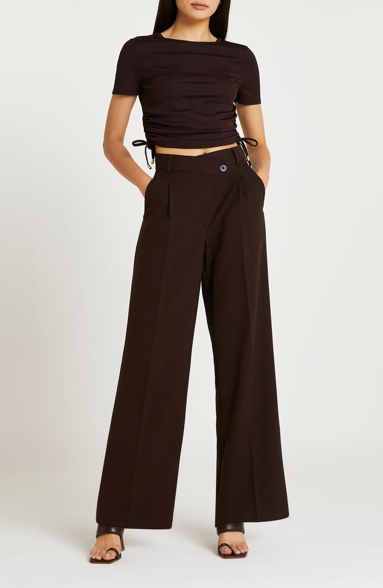 River Island Women's Rib Side Ruched T-Shirt, Alternate, color,