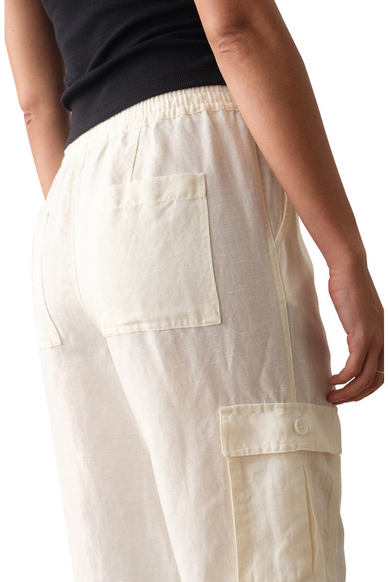 Linen Blend Cargo Pants, Alternate, color, ANTIQUE WHITE