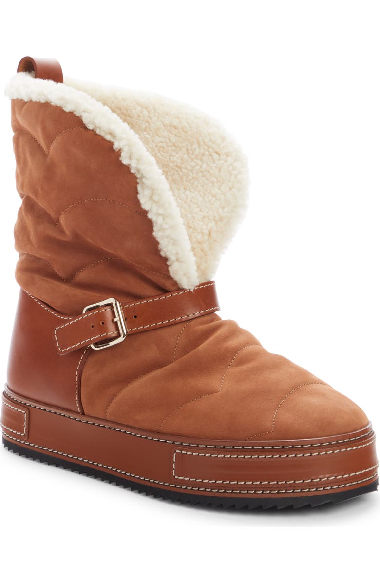 Chloé Maxie Genuine Shearling Bootie, Alternate, color,