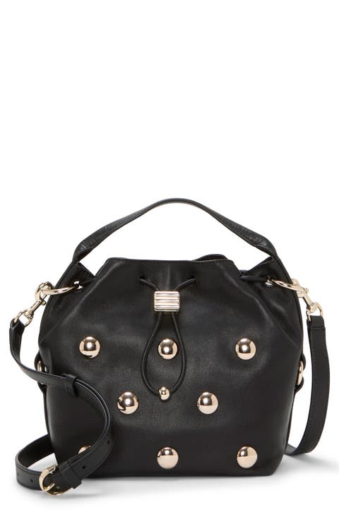 Pippa Stud Leather Bucket Bag
