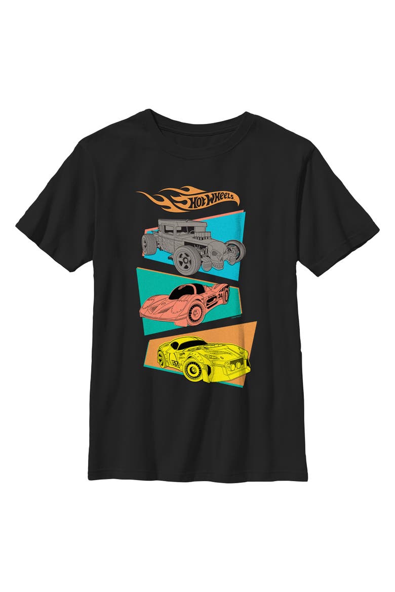 Boys Hot Wheels Retro Vehicles T Shirt, Main, color, Black