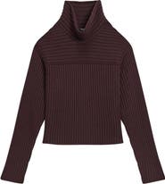 Theory Directional Rib Cowl Neck Merino Wool Sweater