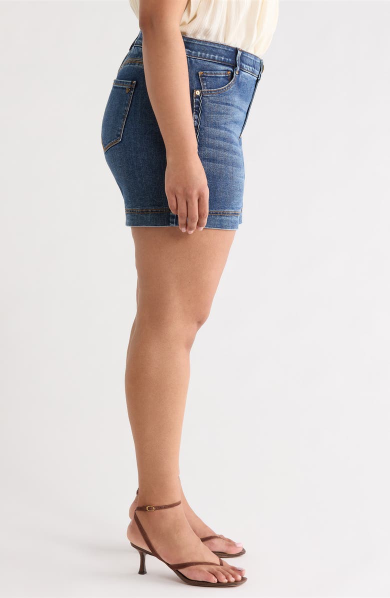 Wit & Wisdom Gracie High Waist Cotton Blend Denim Shorts, Alternate, color, Mid Blue