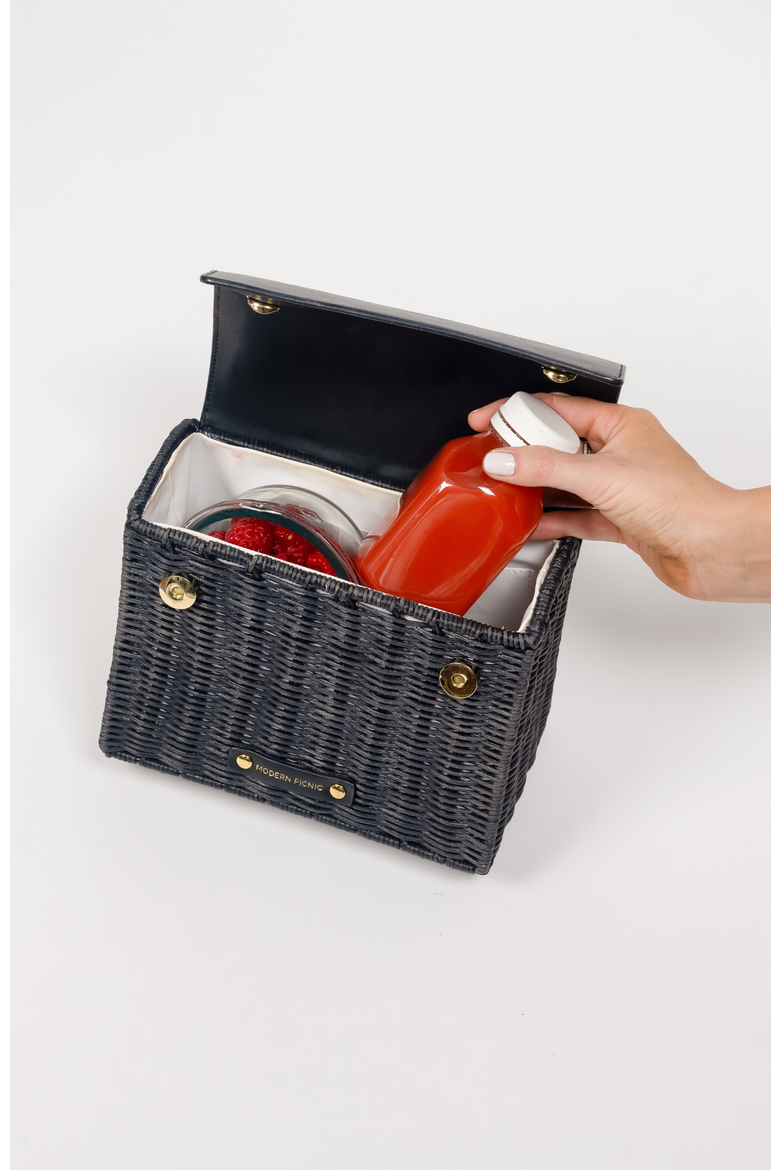 THE MINI LUNCHER, Alternate, color, Black Wicker