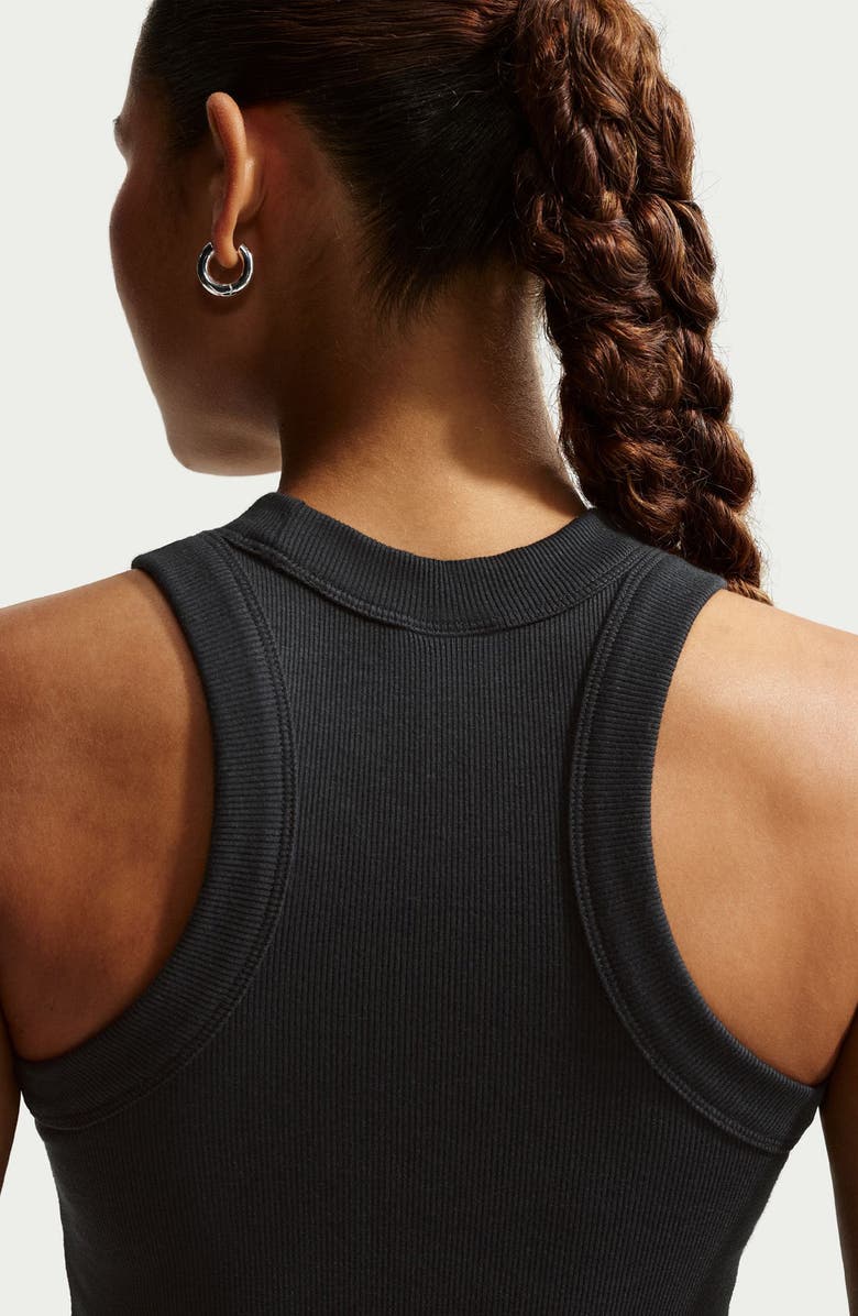 Nike Sportswear Chill Knit Rib Tank Dress, Alternate, color, Black/ Sail