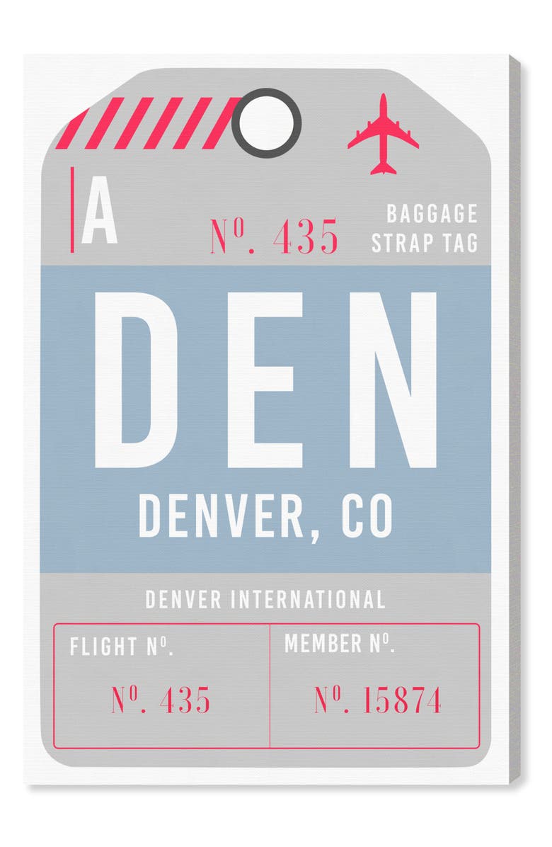 Oliver Gal Denver Luggage Tag Wall Art, Main, color,