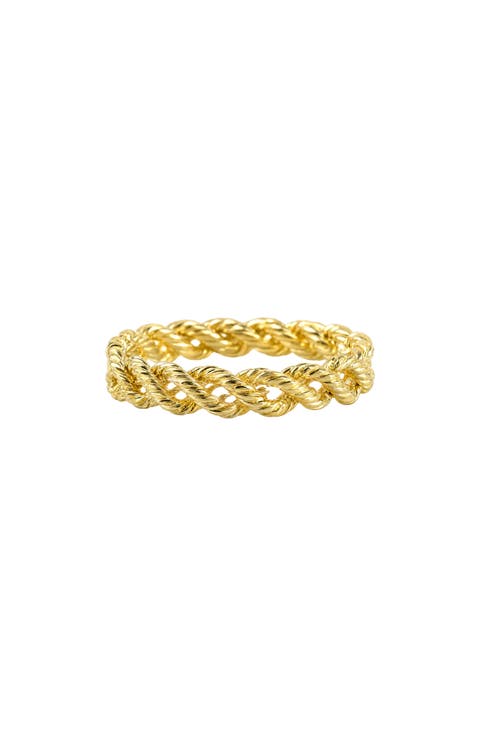 Fringe 18k Gold Plated Rope Ring