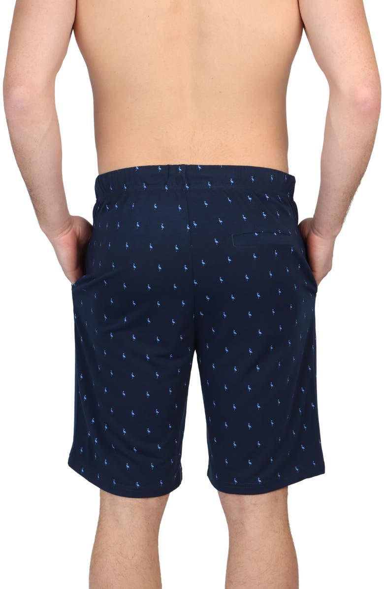 TailorByrd Byrd Print French Terry Shorts, Alternate, color, Navy