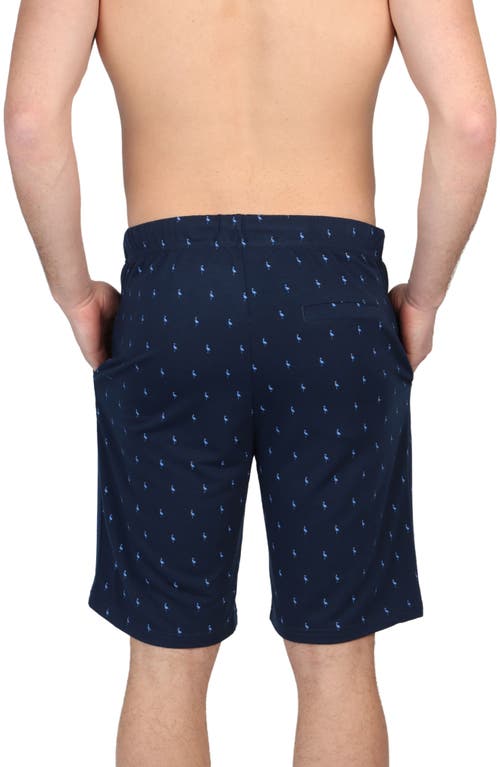 Tailorbyrd Byrd Print French Terry Shorts In Navy