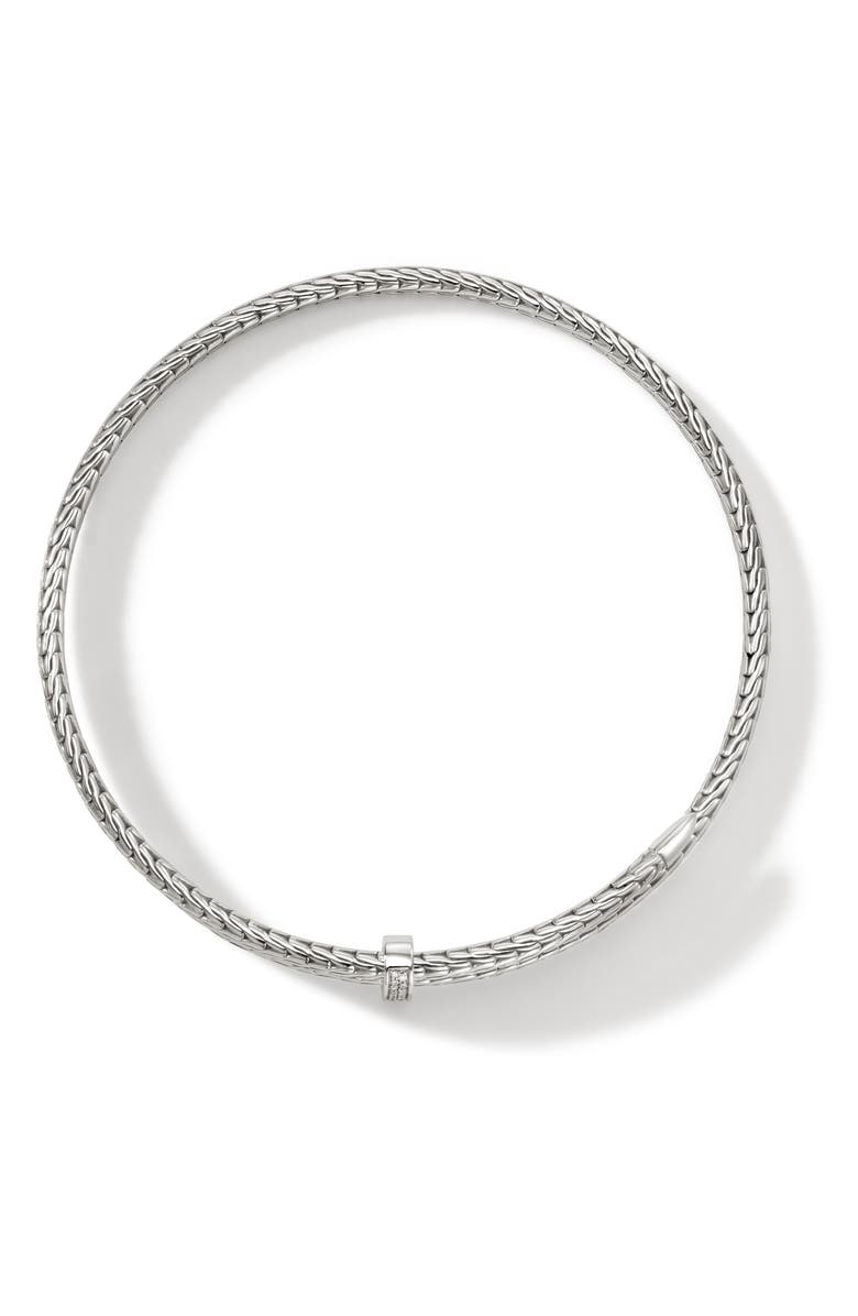 John Hardy Spear Coil Choker, Diamonds, Alternate, color, Sterling Silver