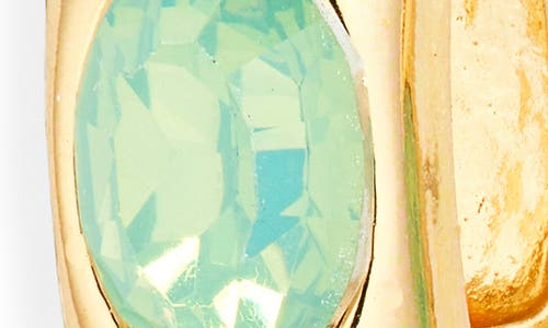 Tasha Set Of 2 Huggie Hoop Earrings In Crystal/mint