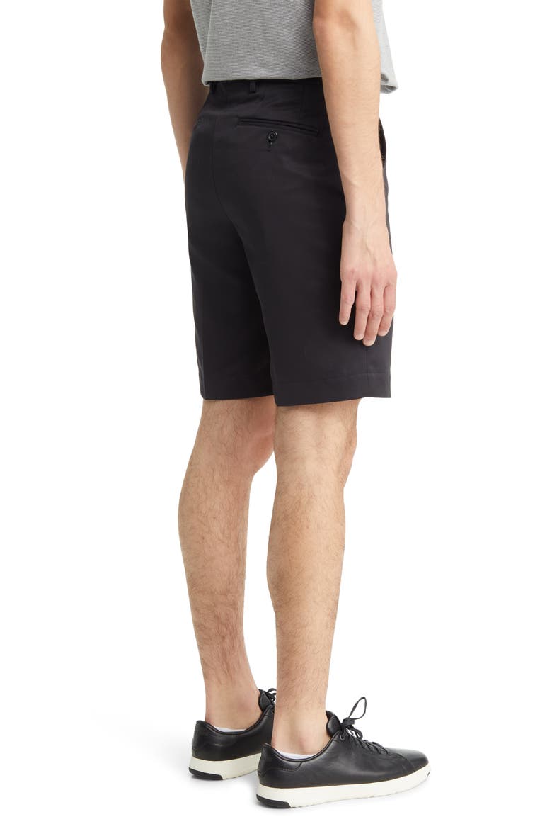 Microfiber Flat Front Shorts, Alternate, color, BLACK