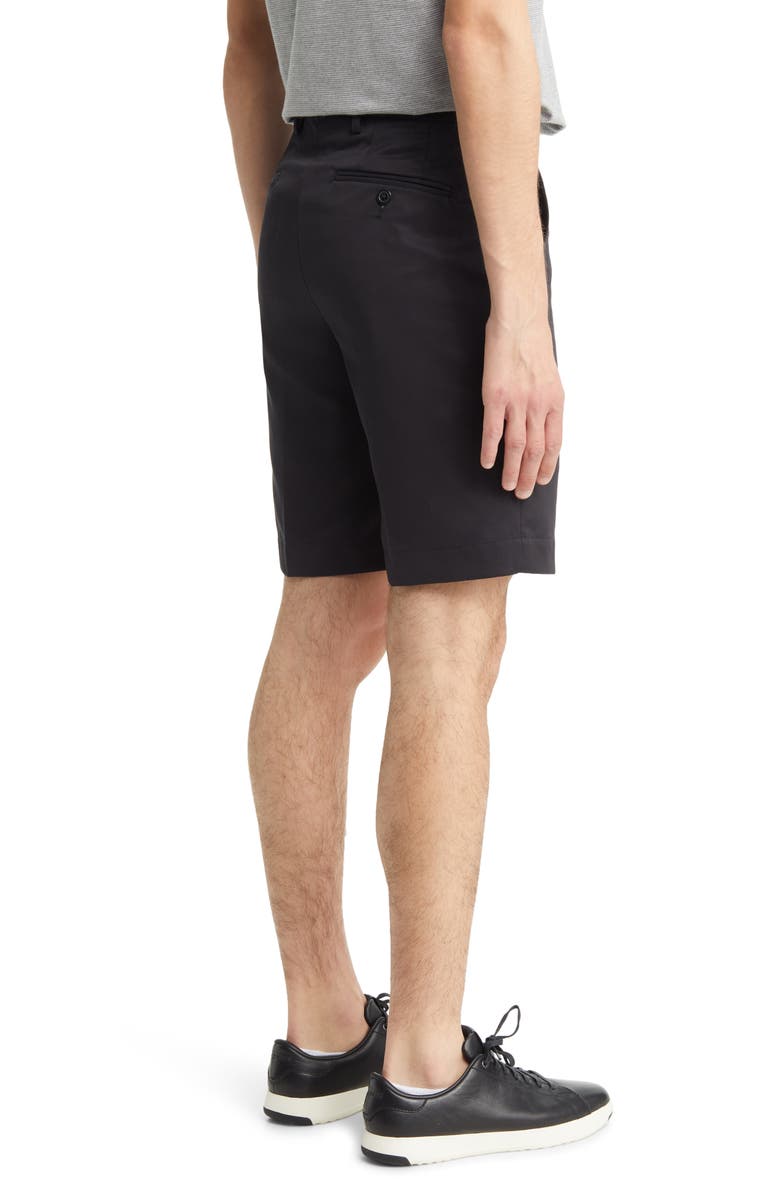Berle Microfiber Flat Front Shorts, Alternate, color, Black