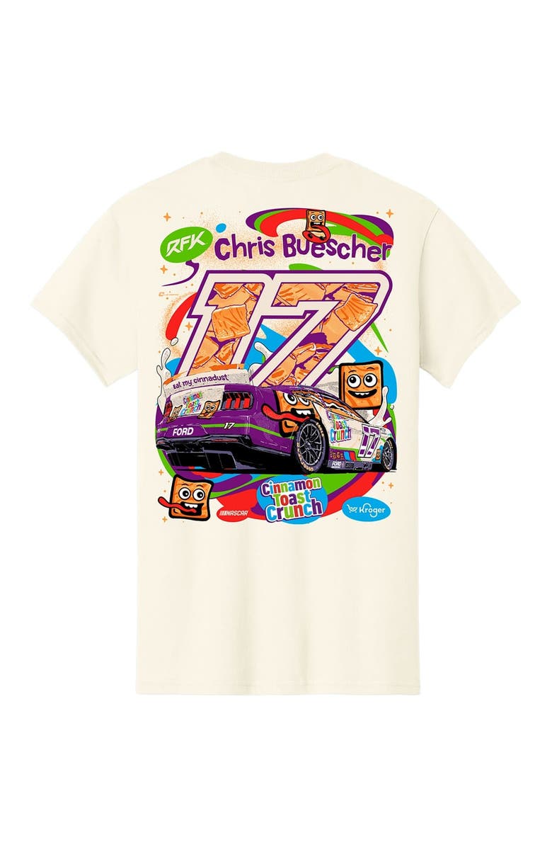 RFK Racing Men's Natural Chris Buescher Cinnamon Toast Crunch Car T-Shirt, Alternate, color, Natural