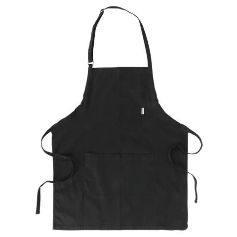 32 x 27" Cotton Apron Front Pockets Adjustable in Black
