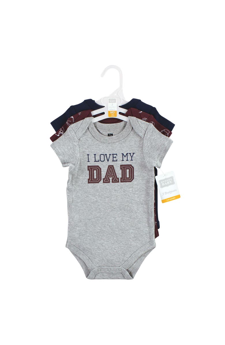 Hudson Baby Cotton 3-Piece Bodysuit Bundle, Alternate, color, Love Dad