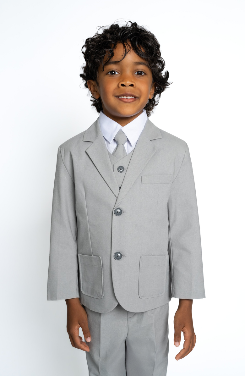 Peanut Butter Collection Kids' Joey Safari 5-Piece Linen Suit, Alternate, color, Heather