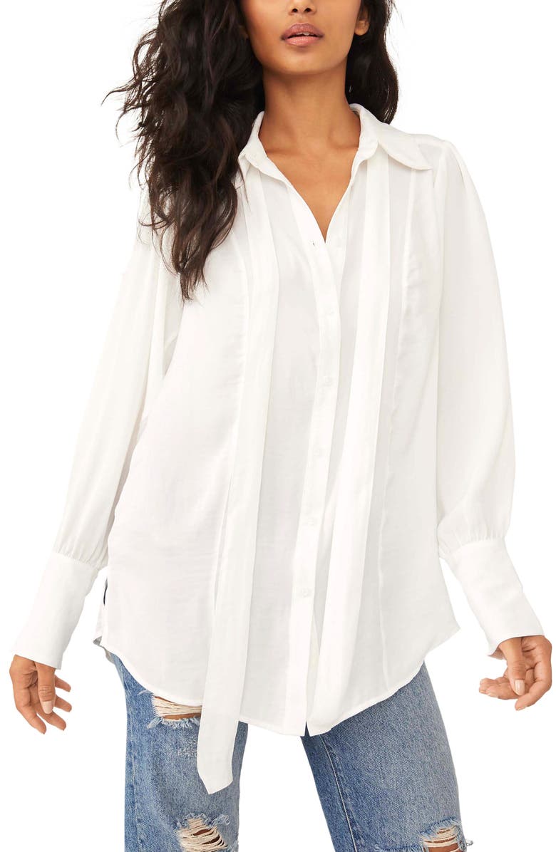 Free People Lala Tie Neck Blouse, Main, color, 