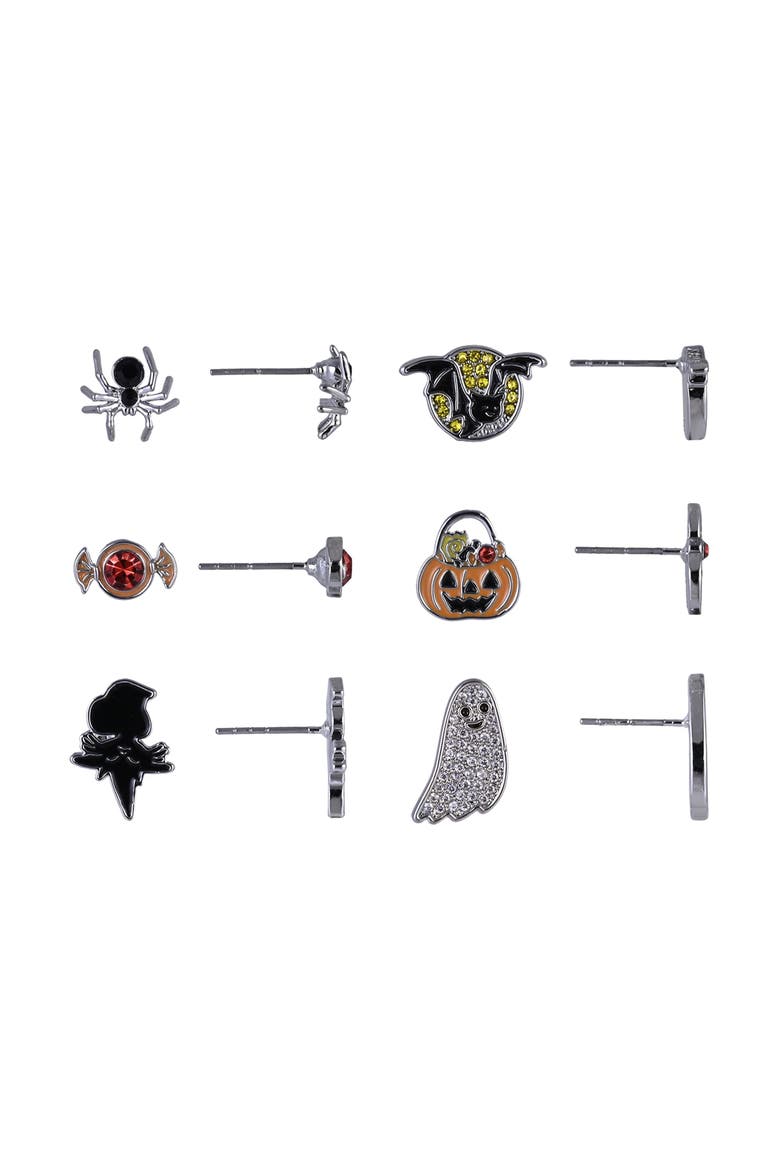 Halloween 6pk Stud Earrings, Alternate, color, Orange