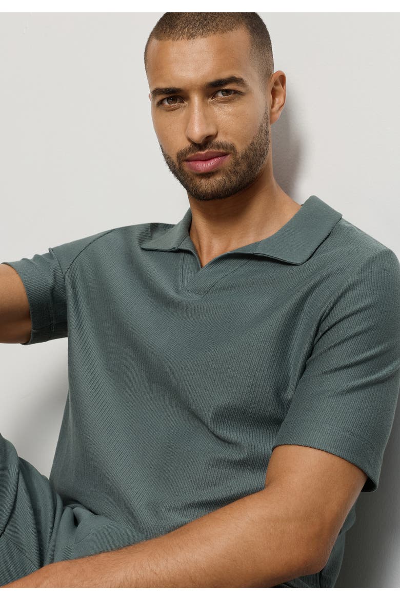 Travelwear Organic Cotton Collared Top, Alternate, color, Studio Green