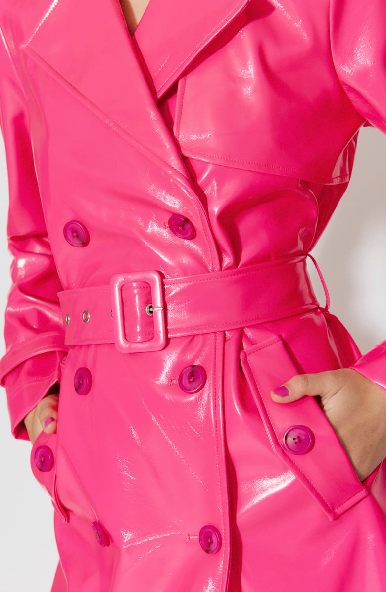 SOMETHING NEW Cleo Faux Leather Trench Coat, Alternate, color,