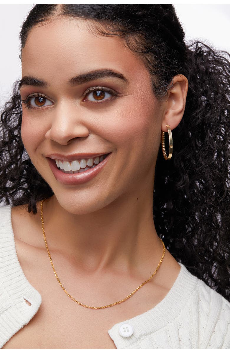 Bony Levy Liora 14K Gold Texture Hoop Earrings, Alternate, color, 