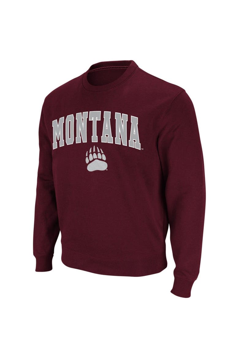 Men's Colosseum Maroon Montana Grizzlies Arch & Logo Crew Neck Sweatshirt, Alternate, color, Maroon