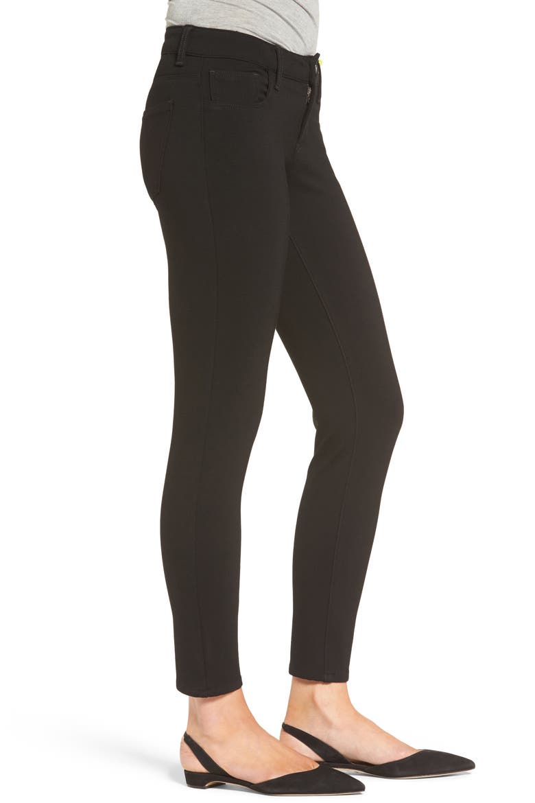 Donna Ponte Knit Skinny Jeans, Alternate, color, BLACK
