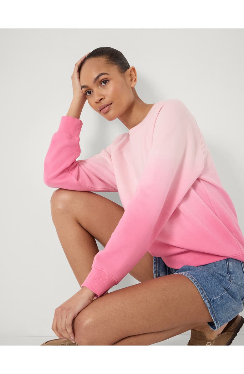 Hush Aven Ombre Cotton Sweatshirt, Alternate, color, Azalea Pink