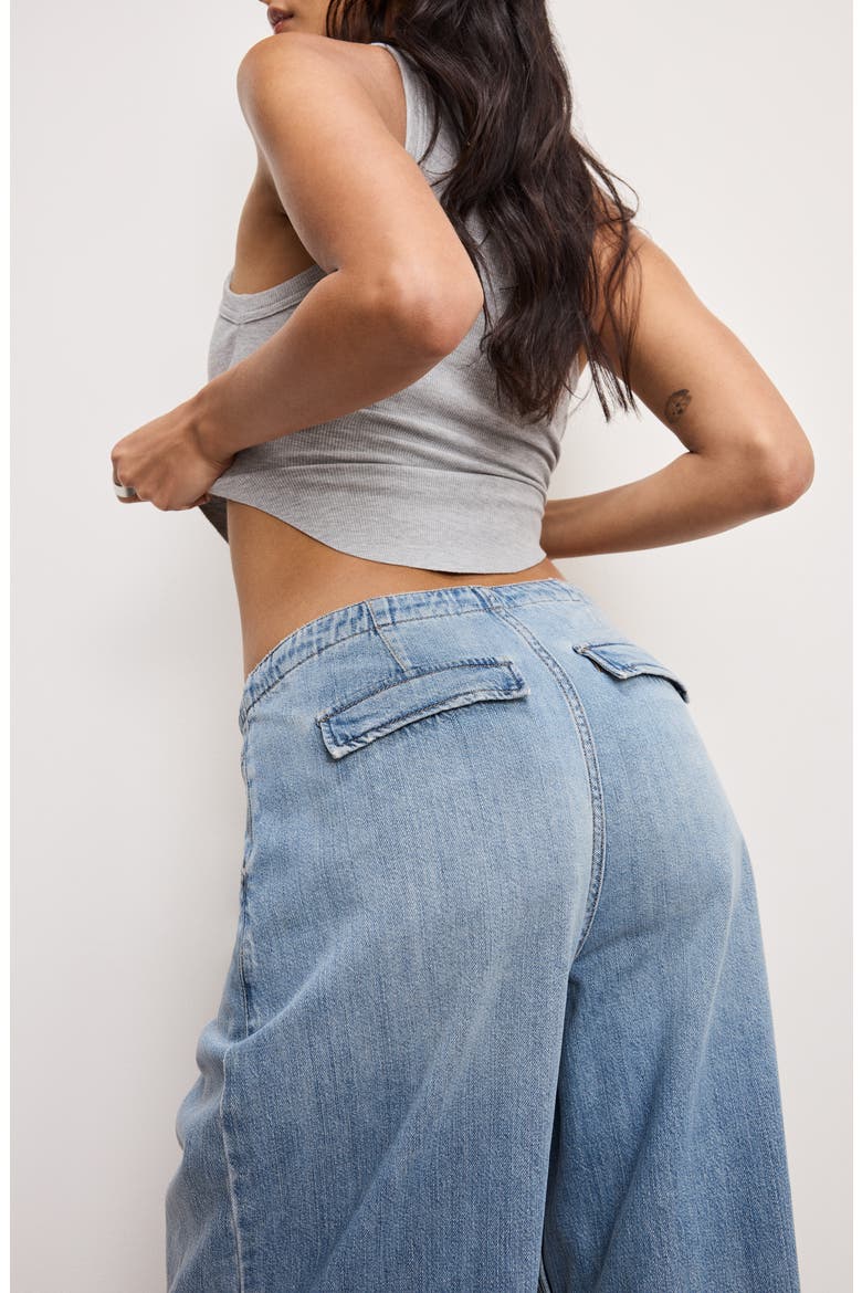 Lite Drawstring Jeans, Alternate, color, INDIGO794