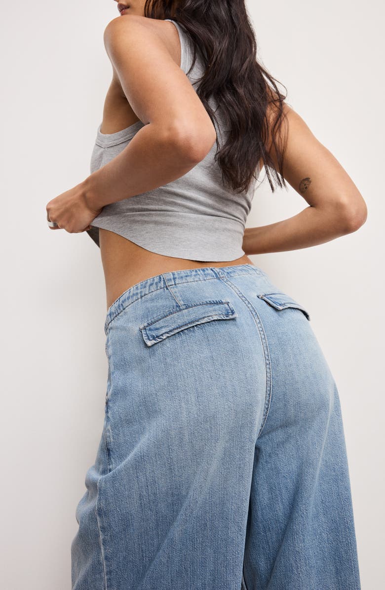 Good American Lite Drawstring Jeans, Alternate, color, Indigo794