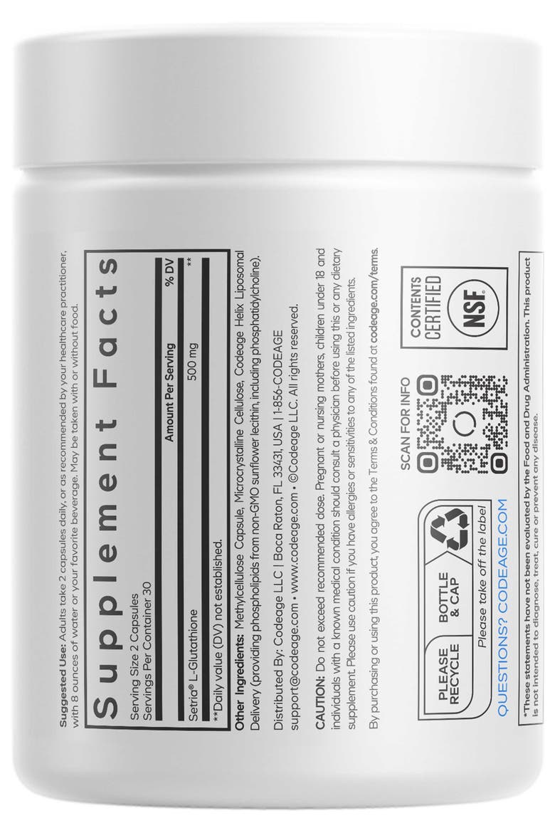 Liposomal Glutathione Setria® L-Glutathione Supplement, Alternate, color, White