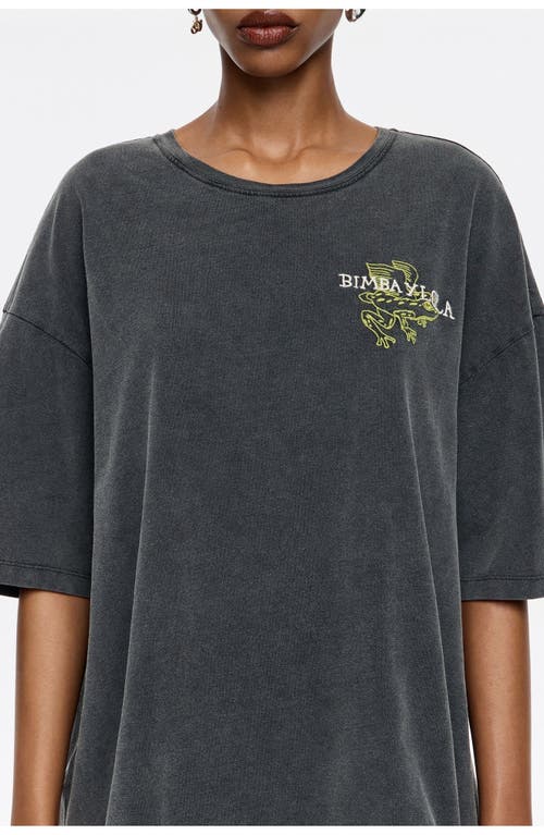 Bimba Y Lola Oversize Logo T-shirt In Black